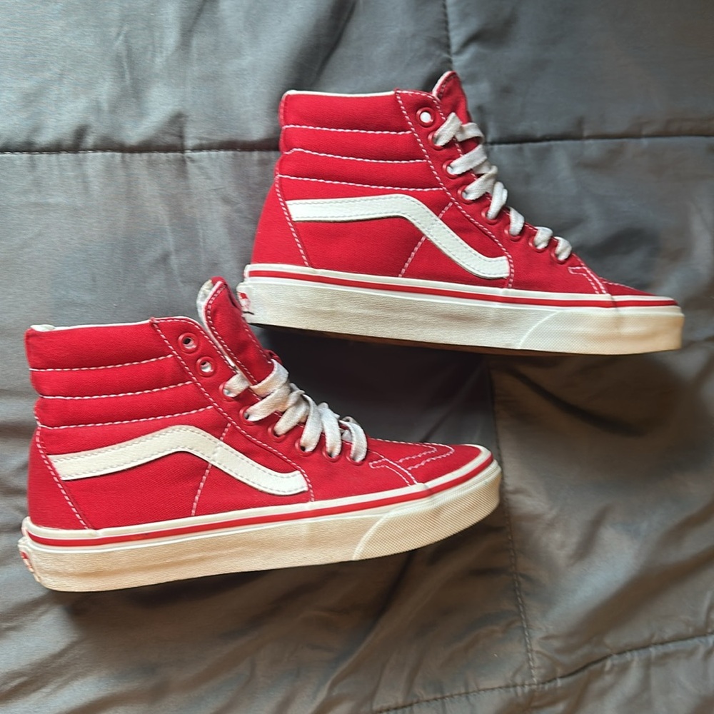 Vans Red and White Skate Shoes